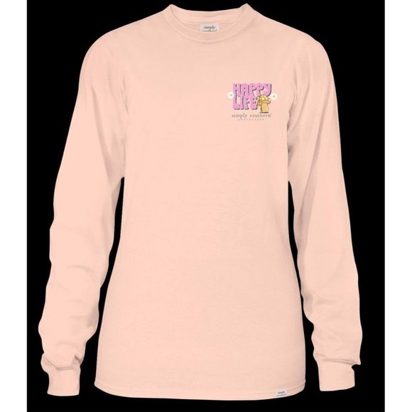 Simply Southern Long Sleeve Graphic T Size Small Mushroom Happy Life Happy Mind - Picture 13 of 14